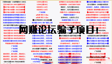 網(wǎng)賺論壇的項目是真的嗎？推薦2016年真實的網(wǎng)賺項目